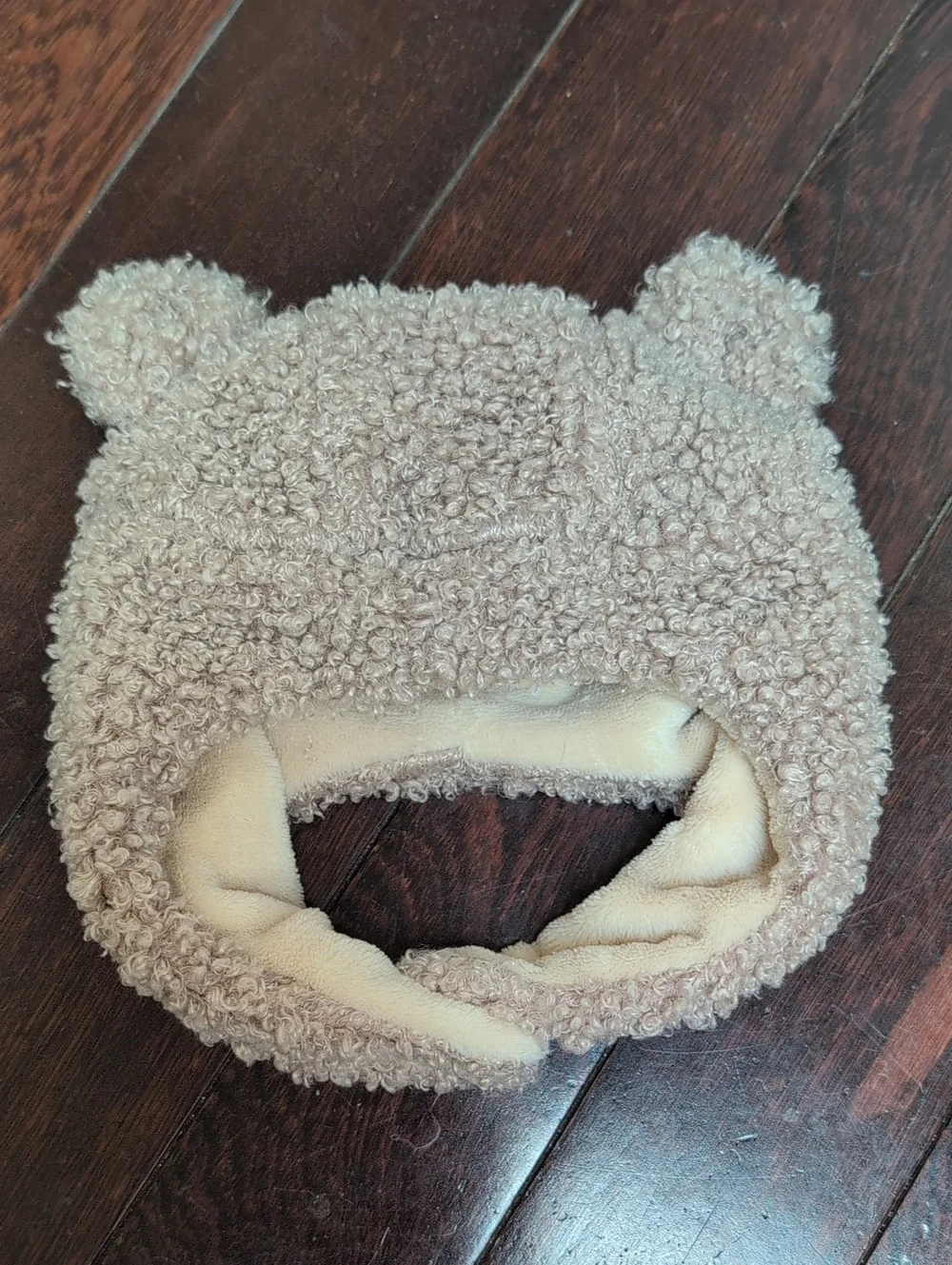 7am Enfant Unisex The Cub Teddy Hat Fuzzy Bear - Beige - 0-6M